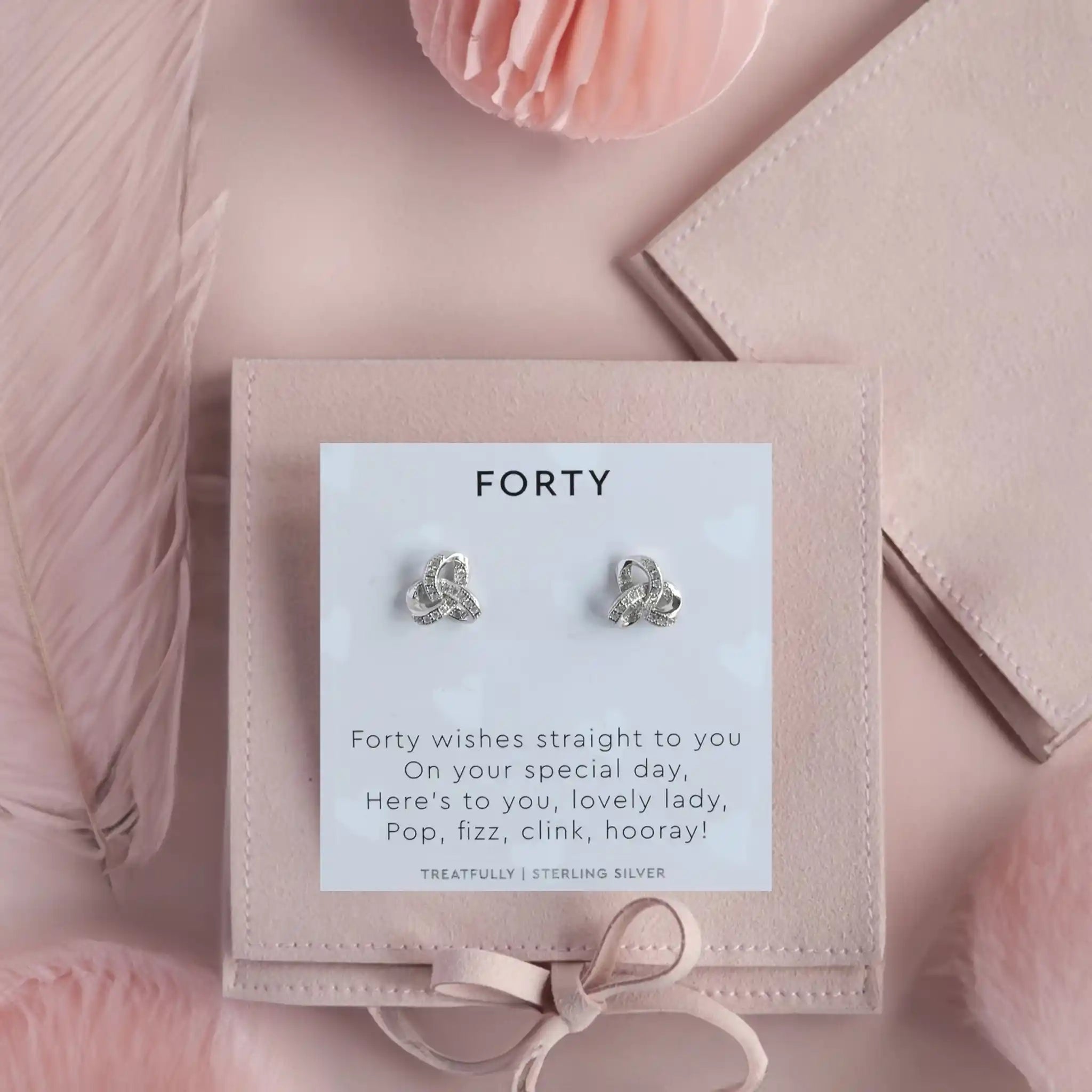 40th birthday jewellery gifts, 40th birthday earrings sterling silver, gifts for fortieth