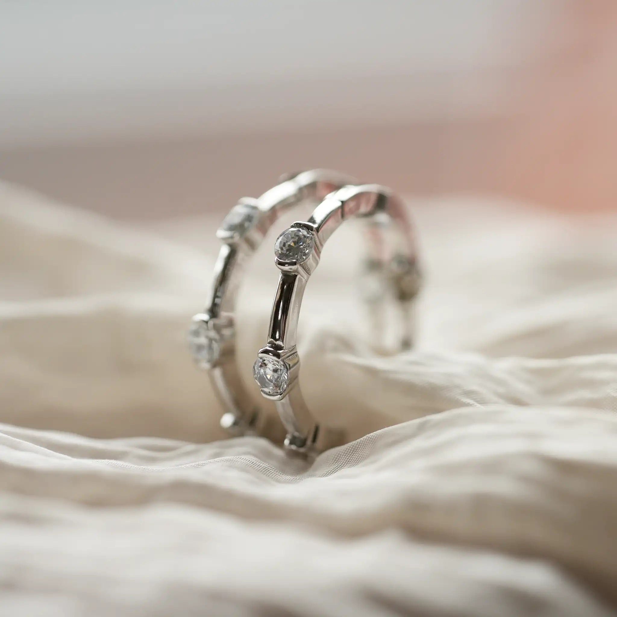 Amelie Zirconia Hoops, Silver