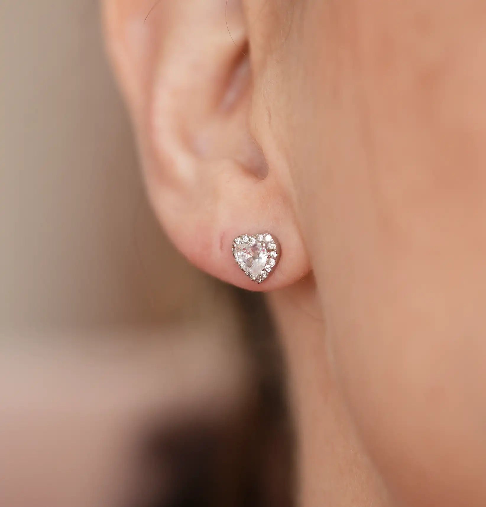 april birthstone earrings diamond heart earrings sterling silver