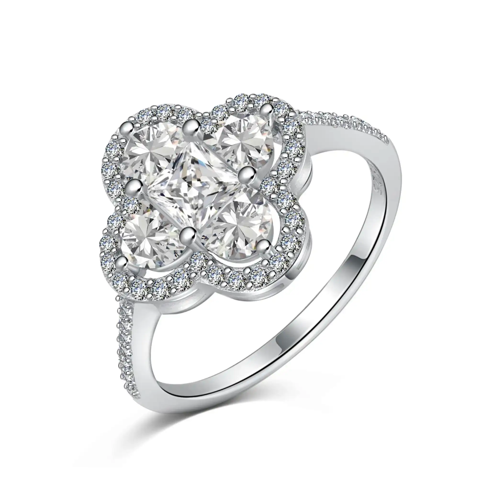 Valentina Clover Ring, Silver