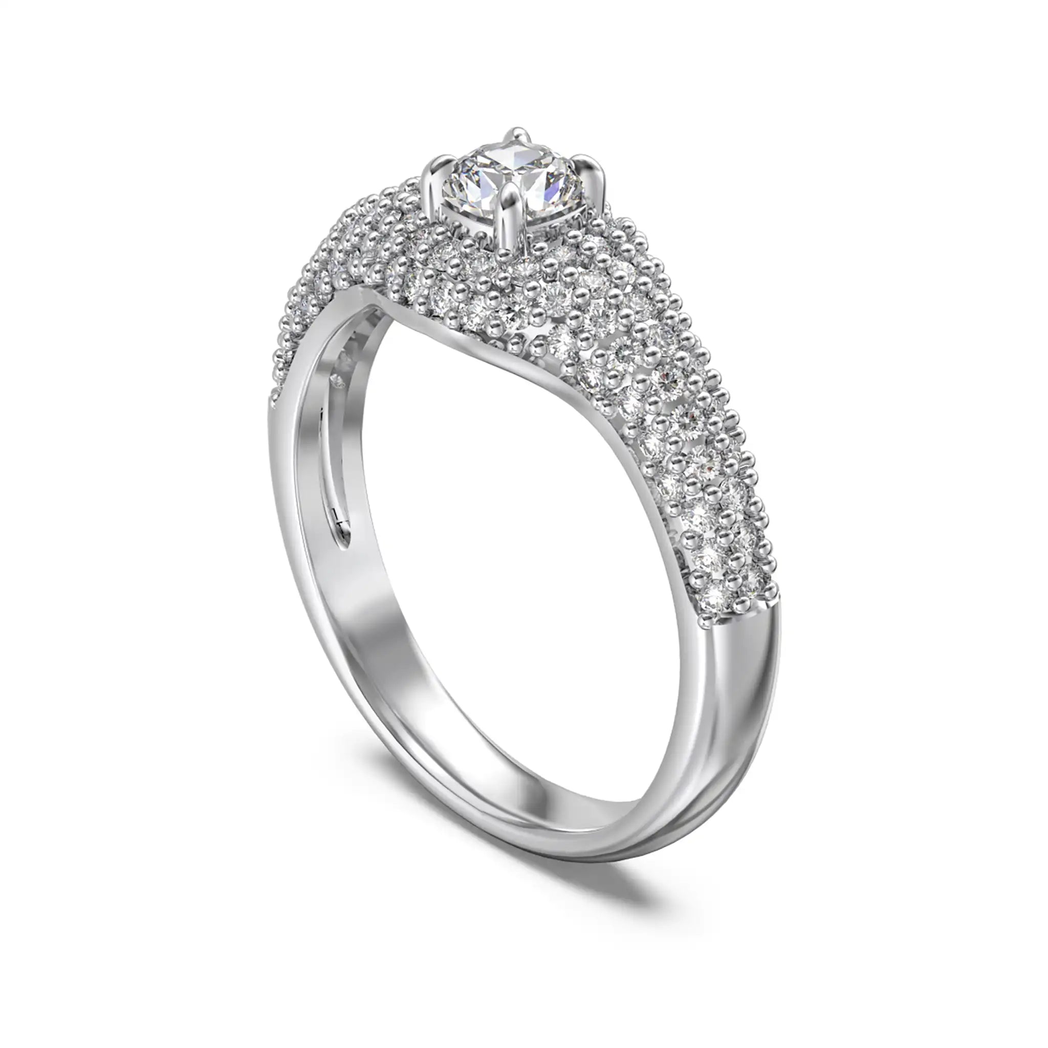cocktail ring uk silver pave