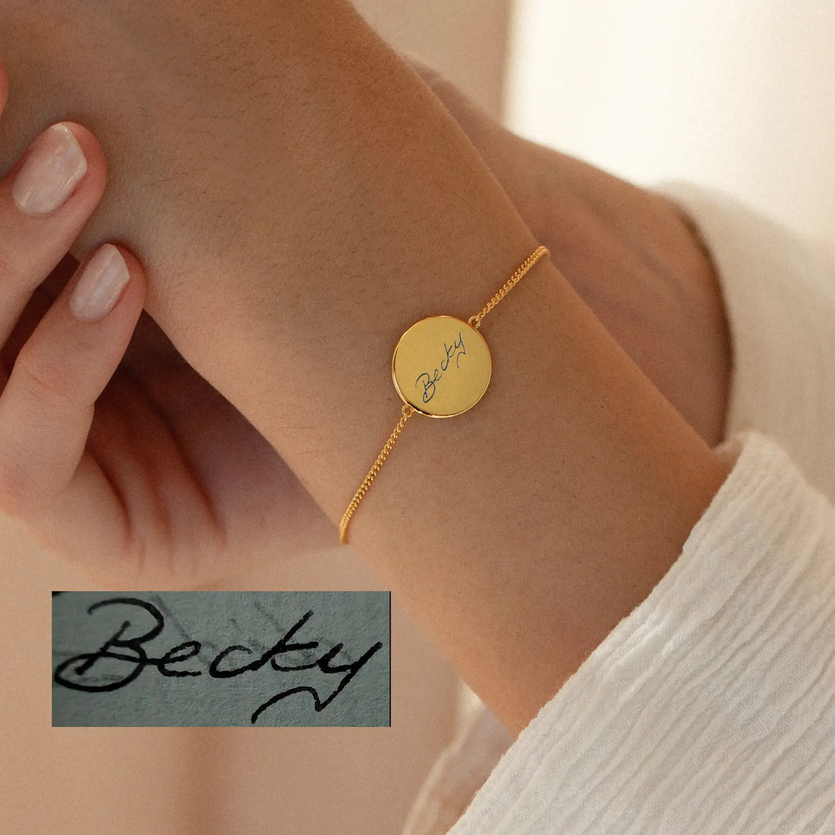 Handwriting Jewelry Handwriting Bracelet Gold Handwriting Bracelet