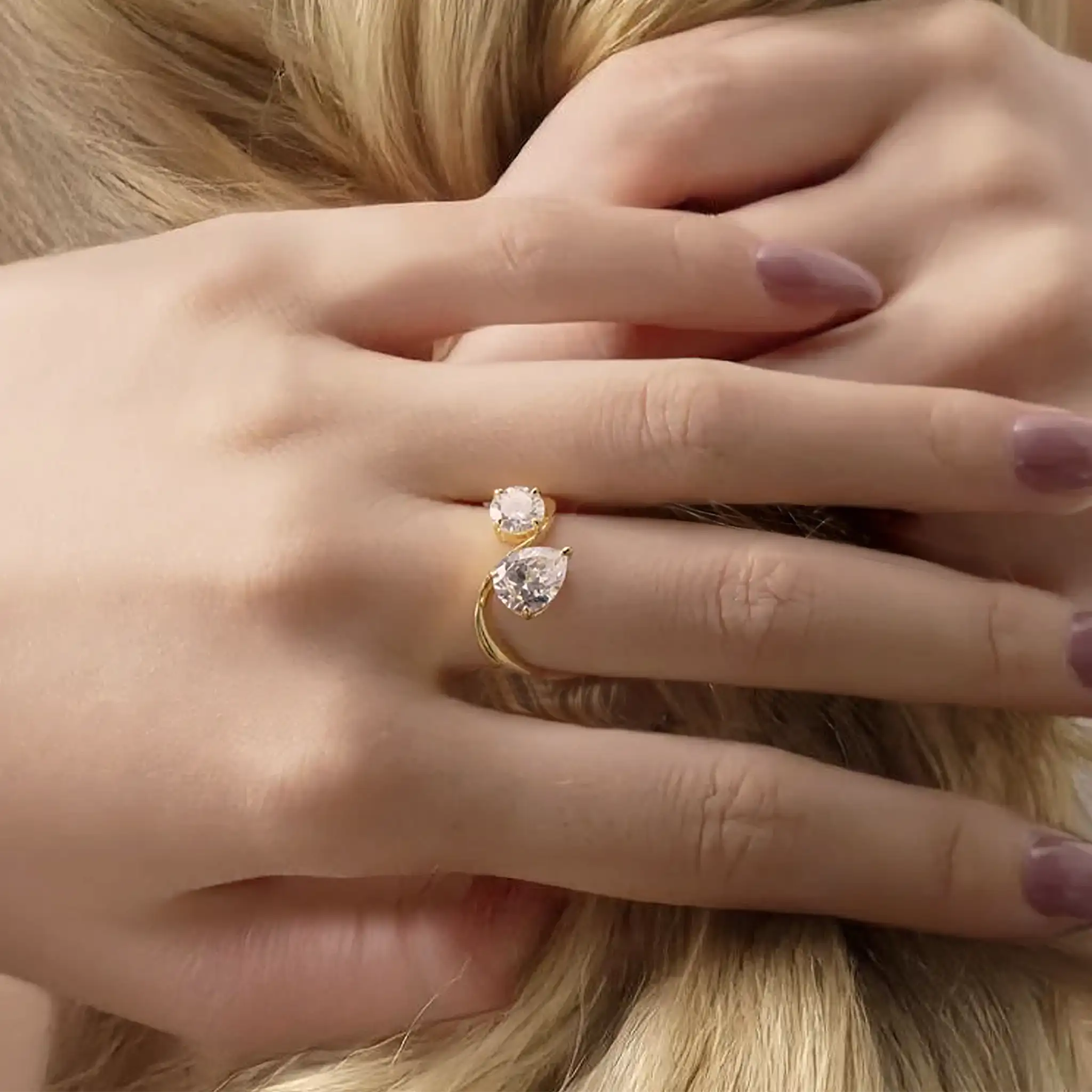 Radiance Toi Et Moi Ring, Gold