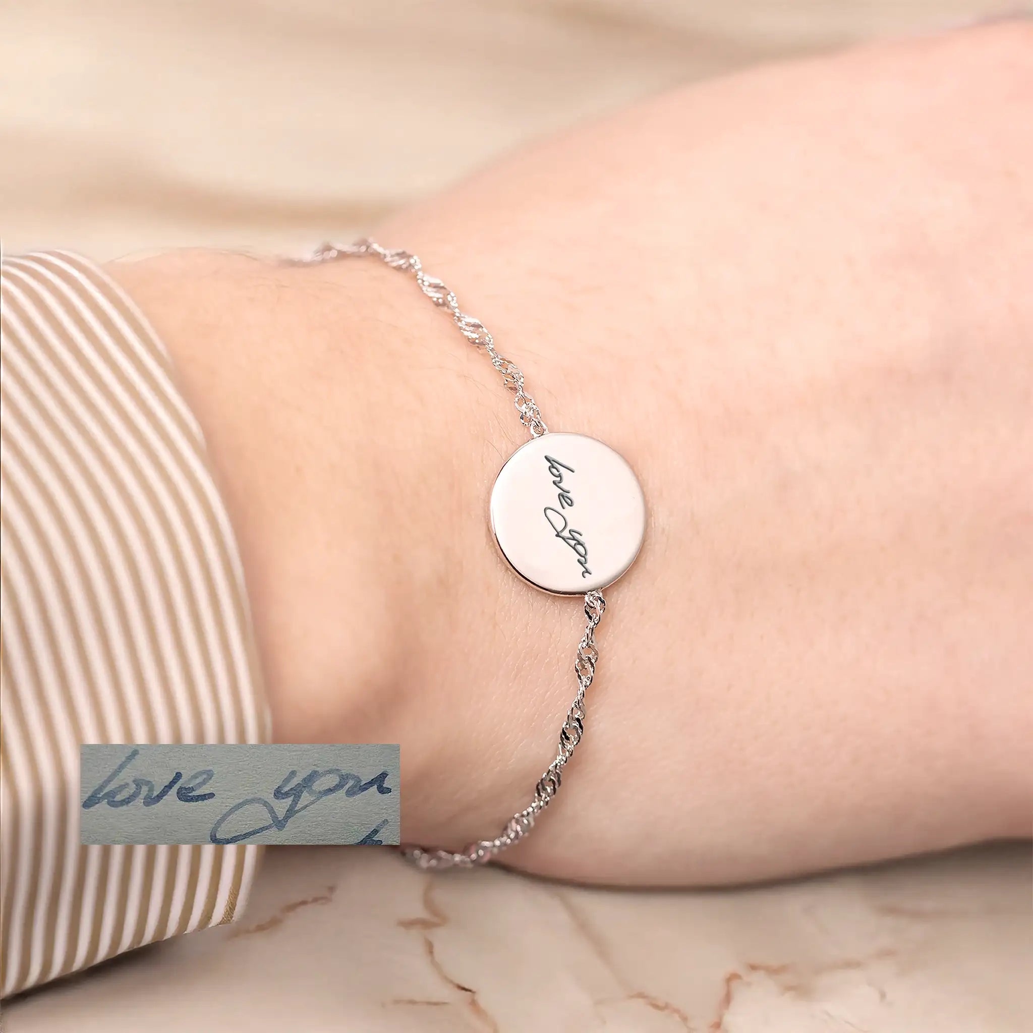 Handwriting Bracelet · Loved One's Handwriting Keepsake · Sterling Silver