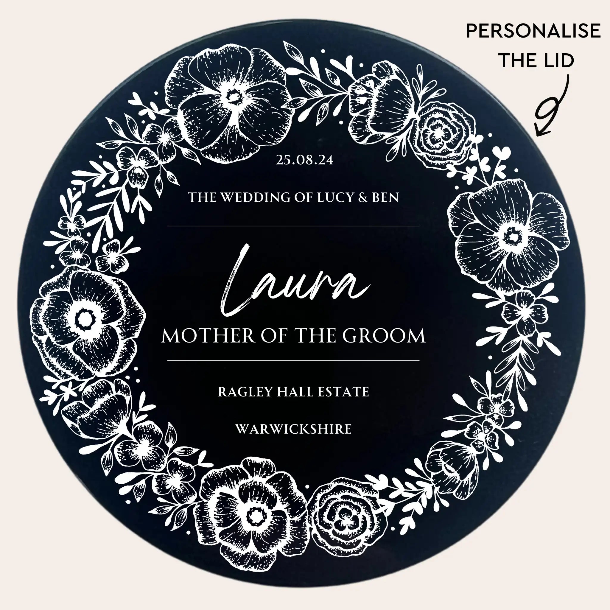 Mother of the Groom Candle Gift, Personalised Keepsake Jar Candle