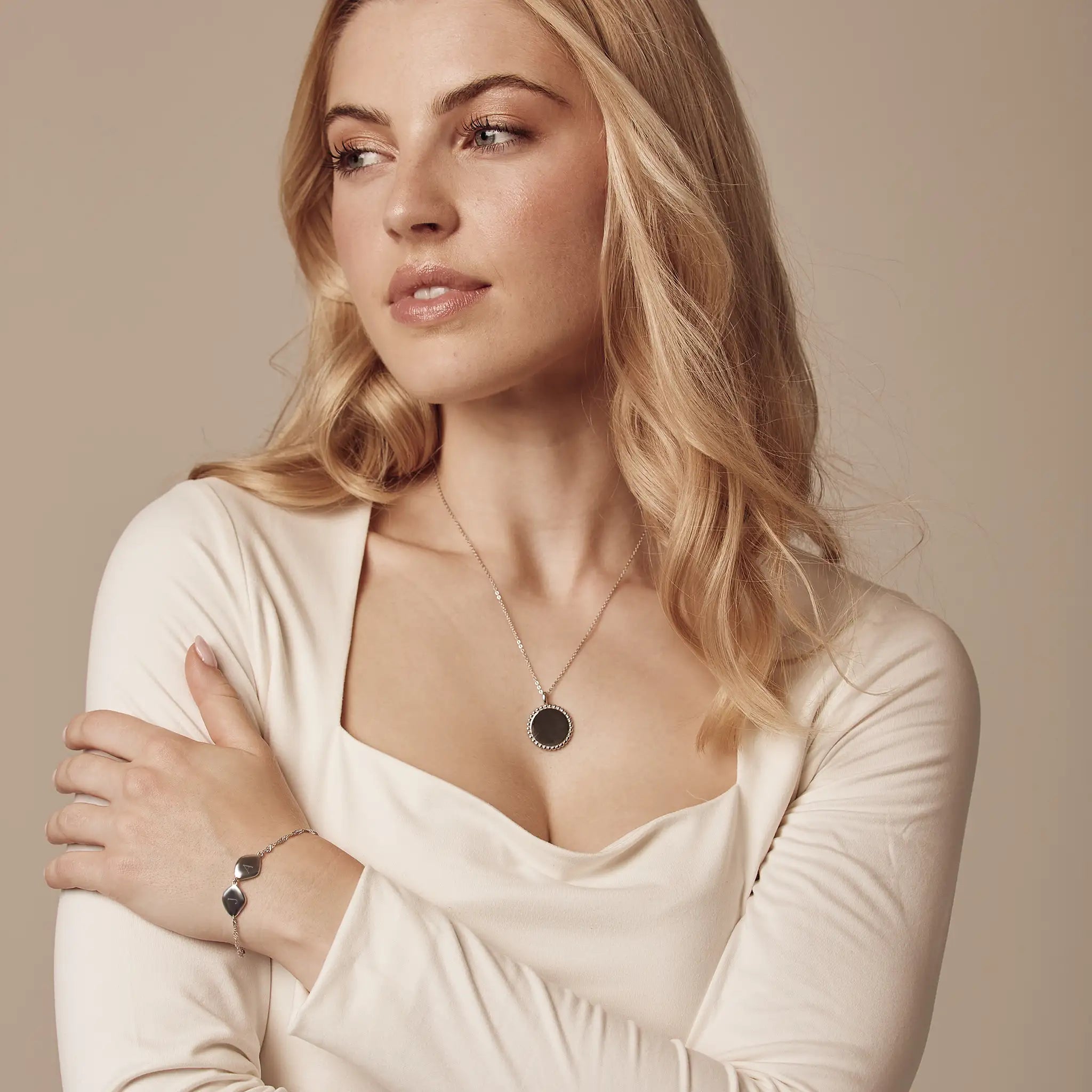 Duo Pebble Story Bracelet in recycled sterling silver with custom engraving - premium personalised jewellery for celebrating relationships by Treatfully