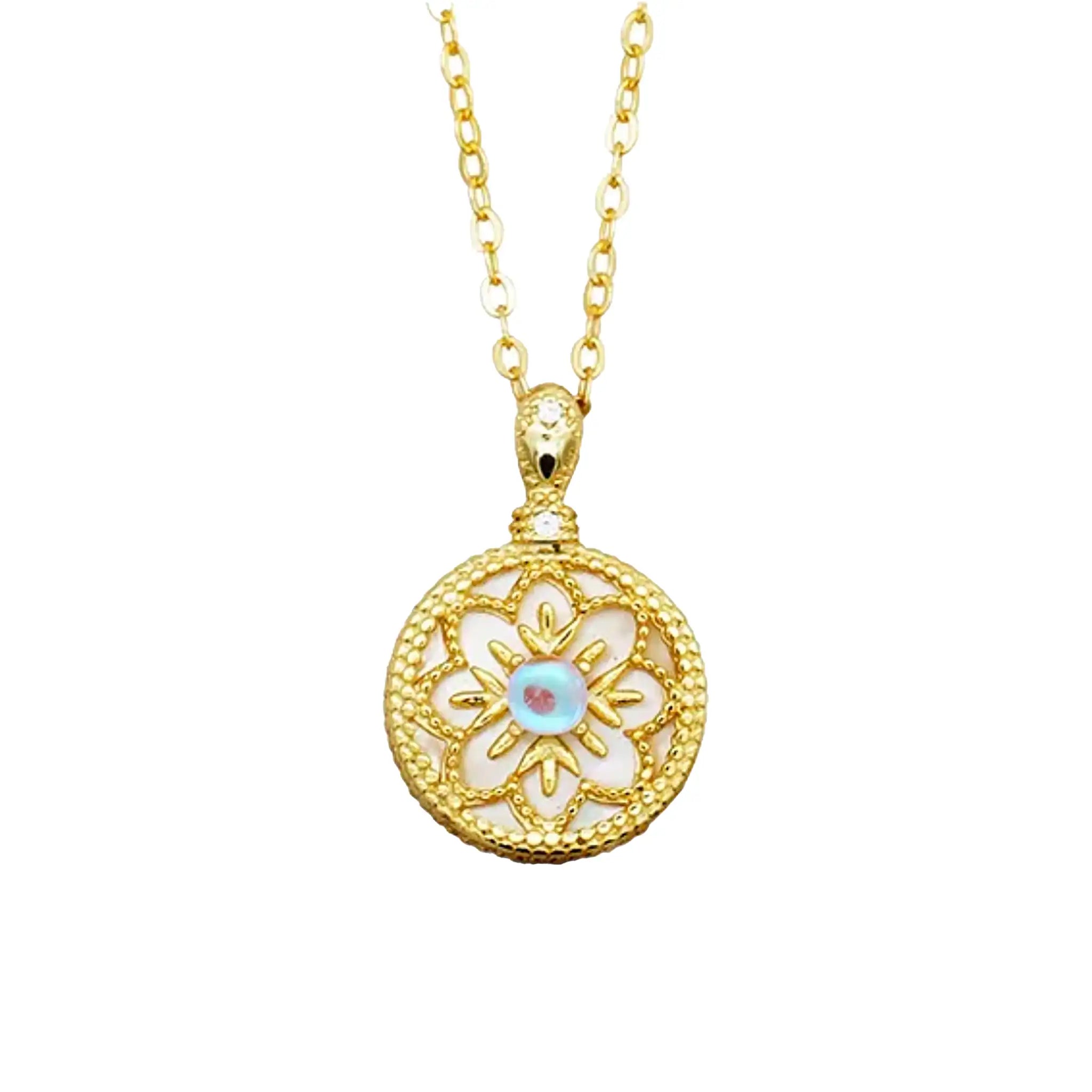 Rani Necklace, Gold & Mother of Pearl