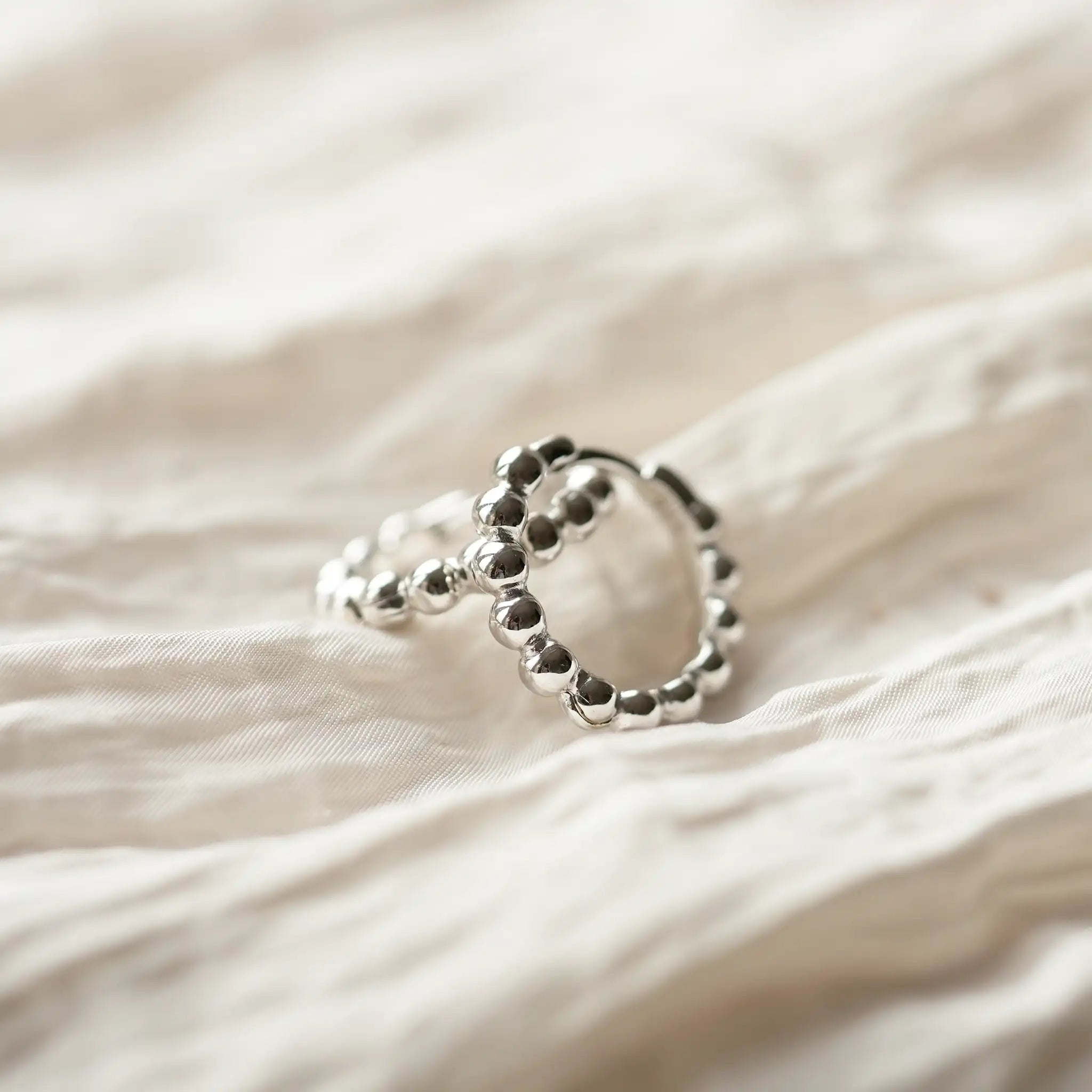Silver Bobble Huggies Treatfully Stacker Earrings UK Hypoallergenic