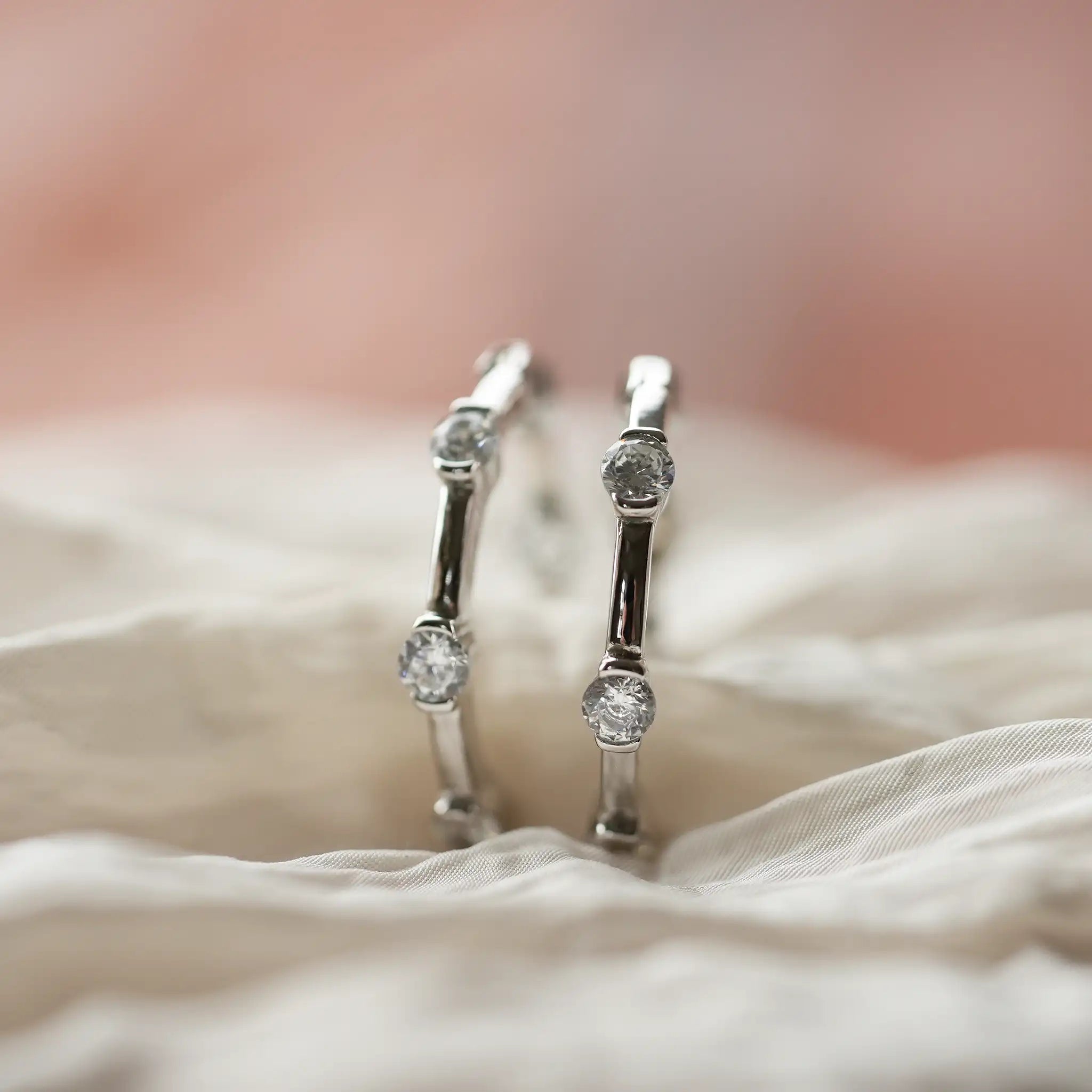 Amelie Zirconia Hoops, Silver