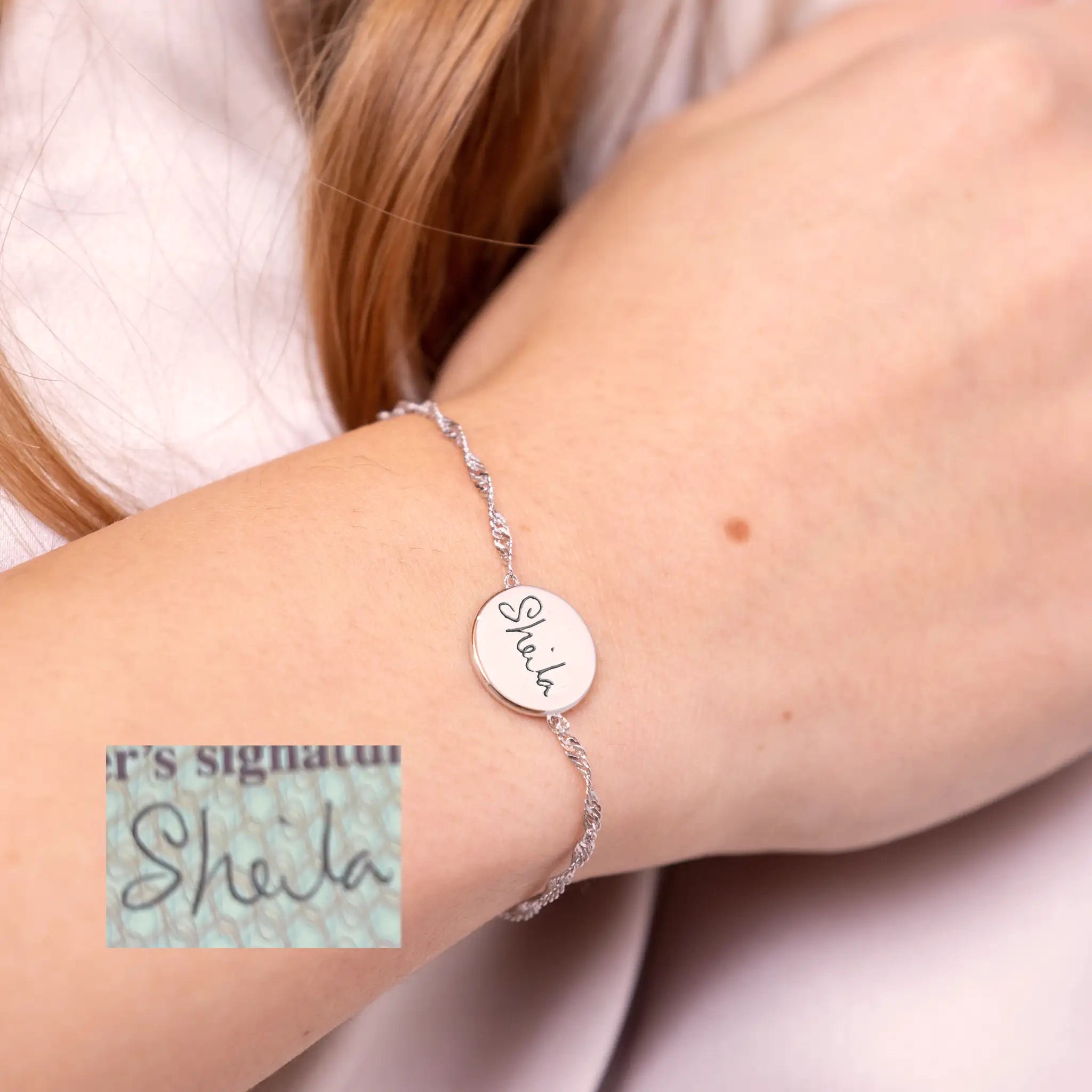 Handwriting Bracelet · Loved One's Handwriting Keepsake · Sterling Silver