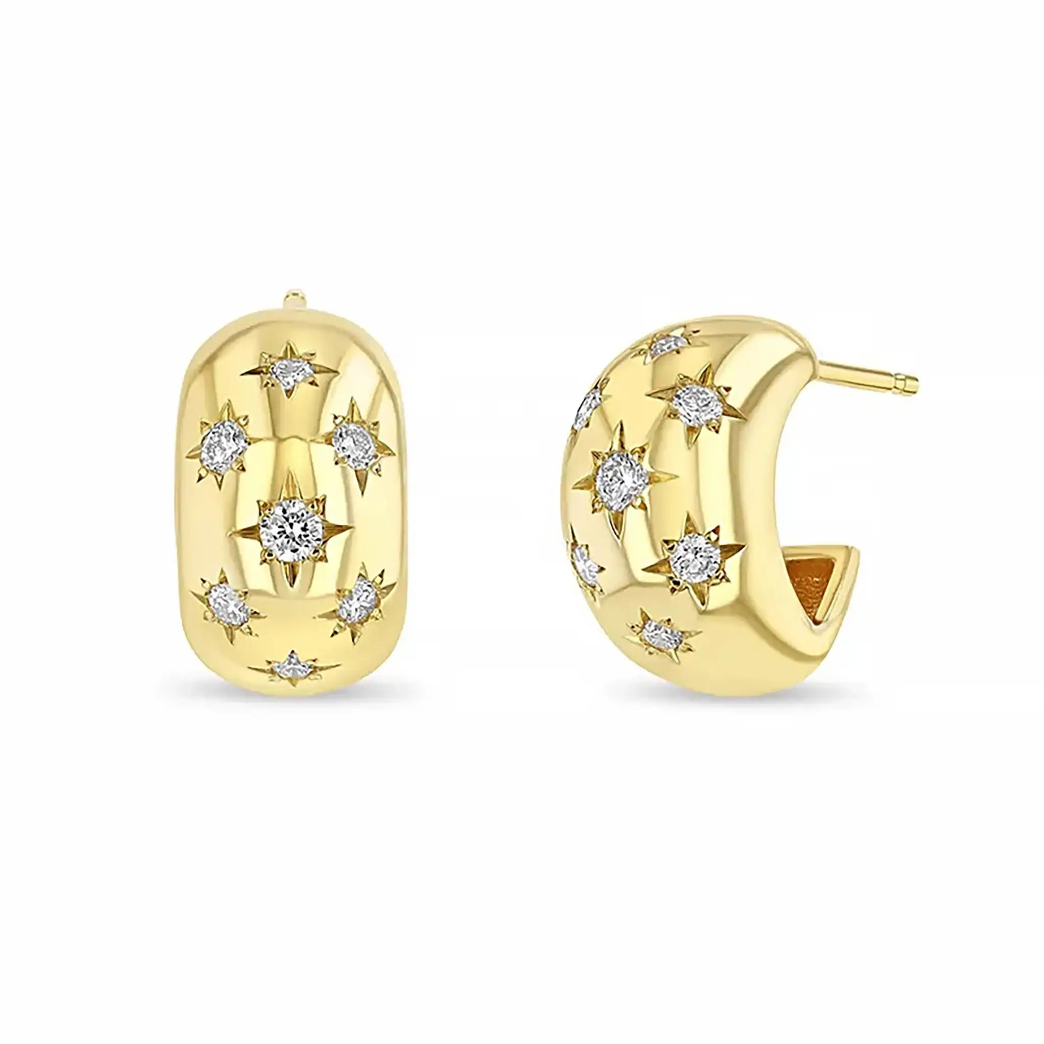 Stella Celestial Dome Earrings in Gold Vermeil