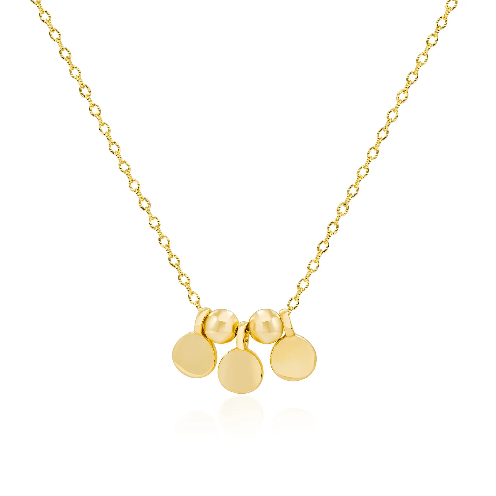 Initial Necklace with 3 Initials Gold Treatfully