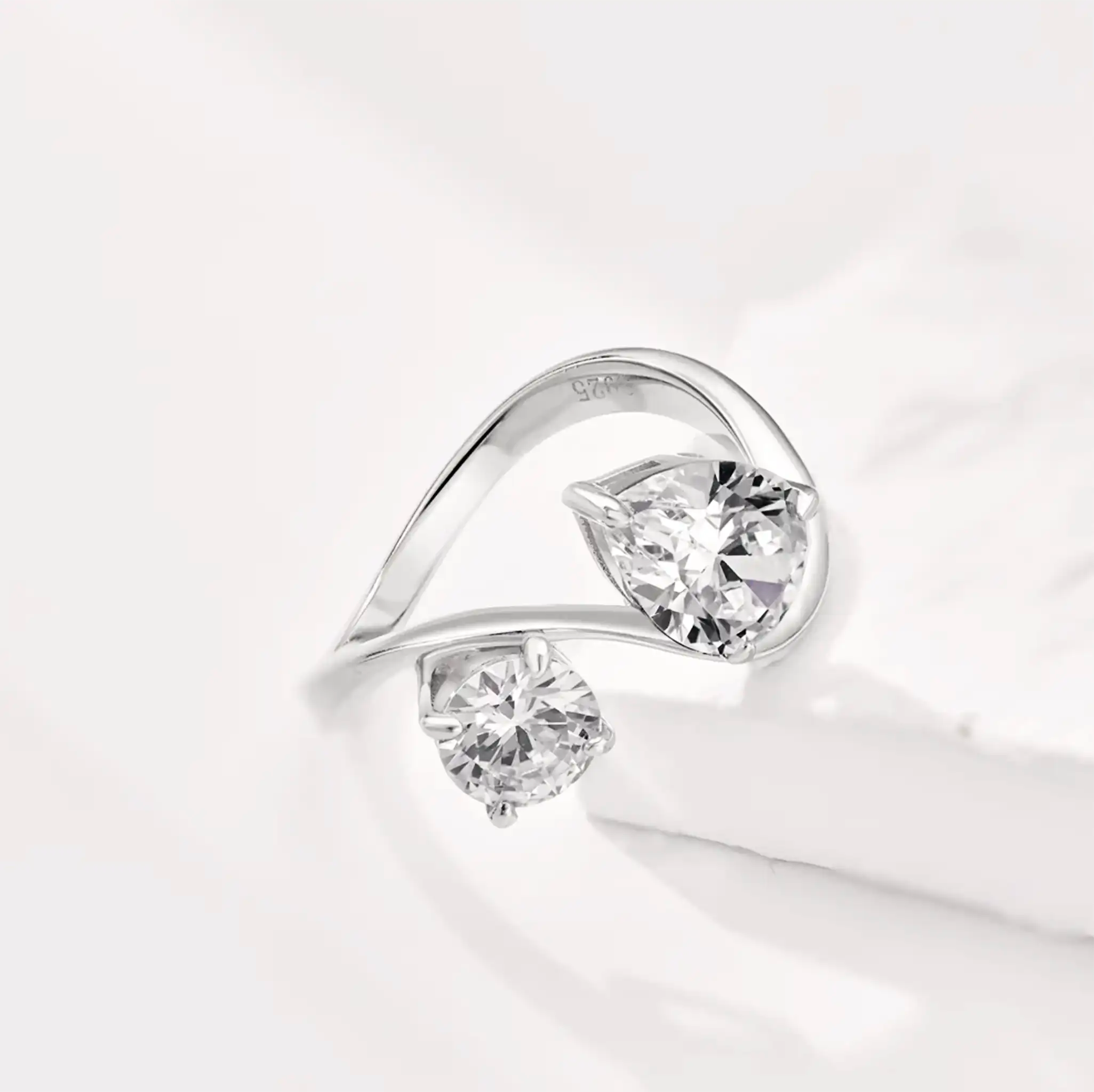 Silver toi et moi ring iced jewellery Rings UK