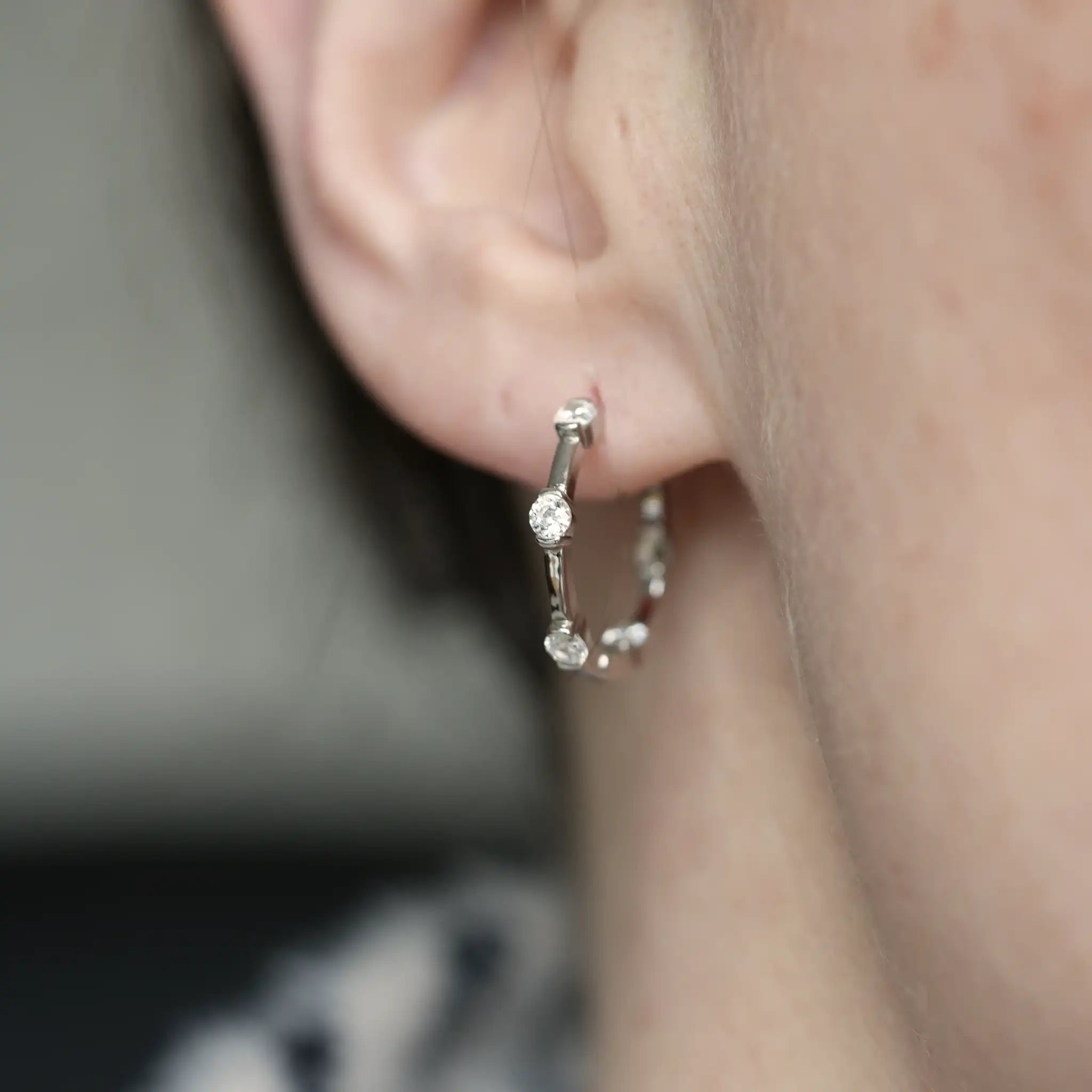 Sterling Silver zircon hoops treatfully