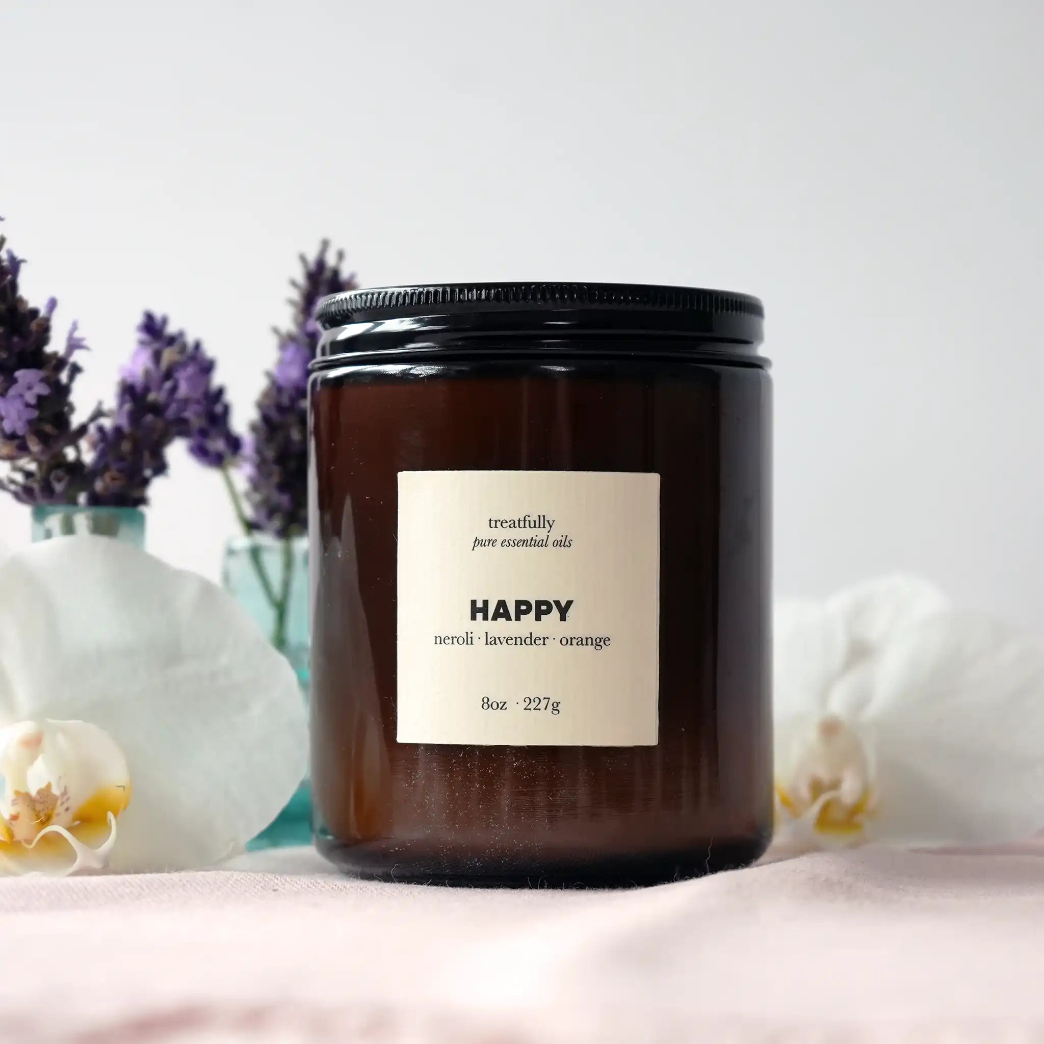 Engraved Wellness Candle Lavender Orange and Neroli Pure Essential Oils Engraved like Jo Malone Engraved candles