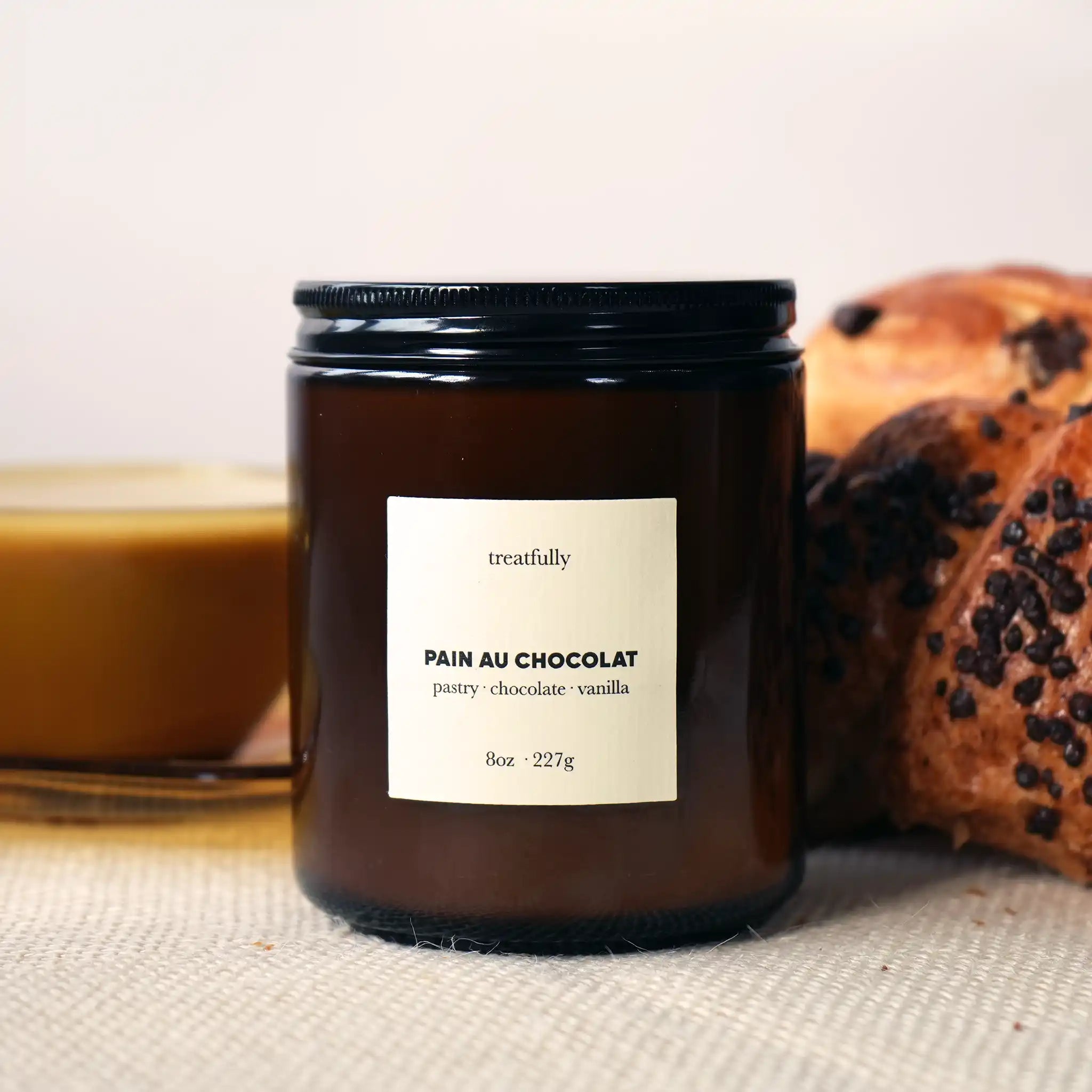 chocolate croissant scented candle personalised treatfully engraved like Jo Malone