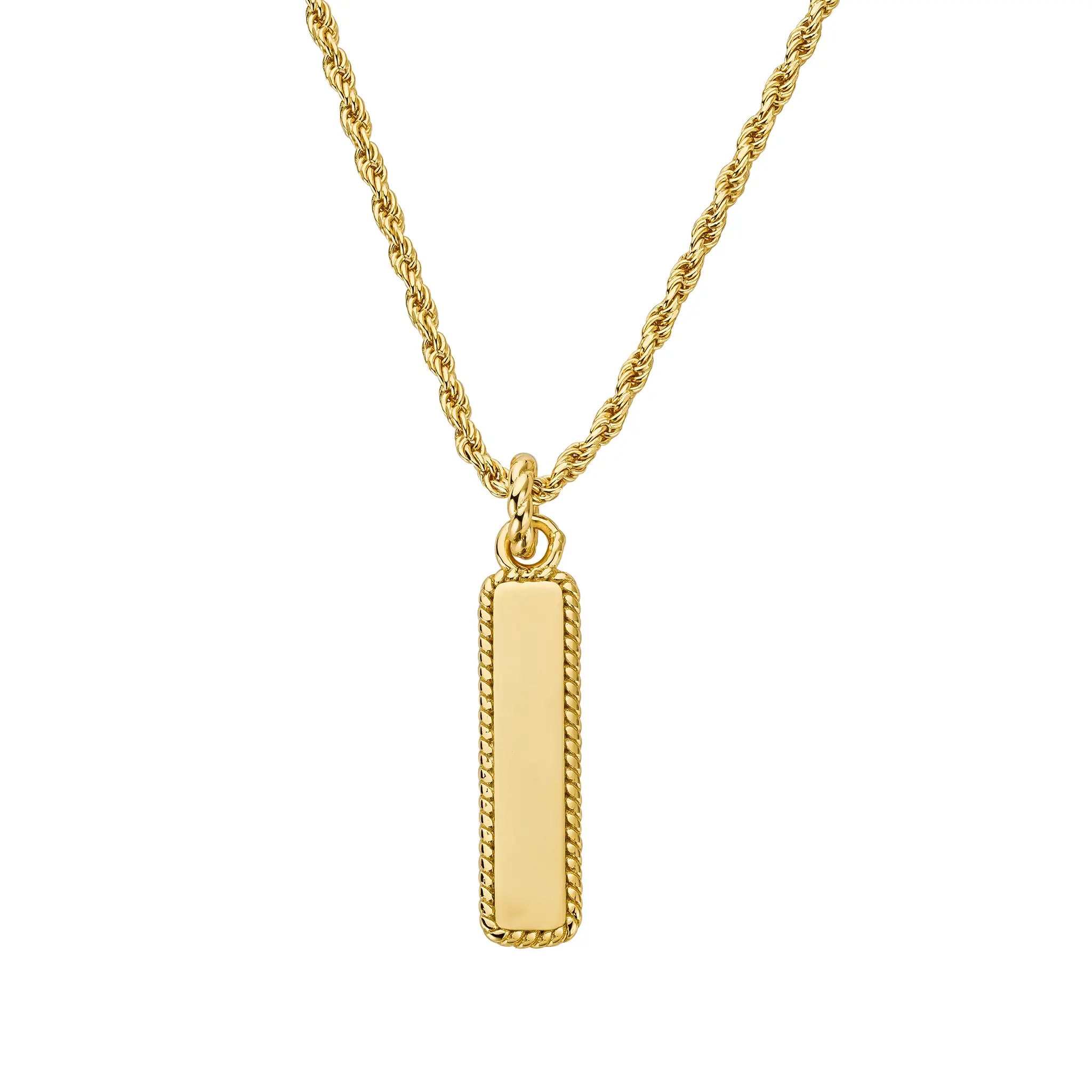 Gold Name tag necklace gold vermeil engraved treatfully