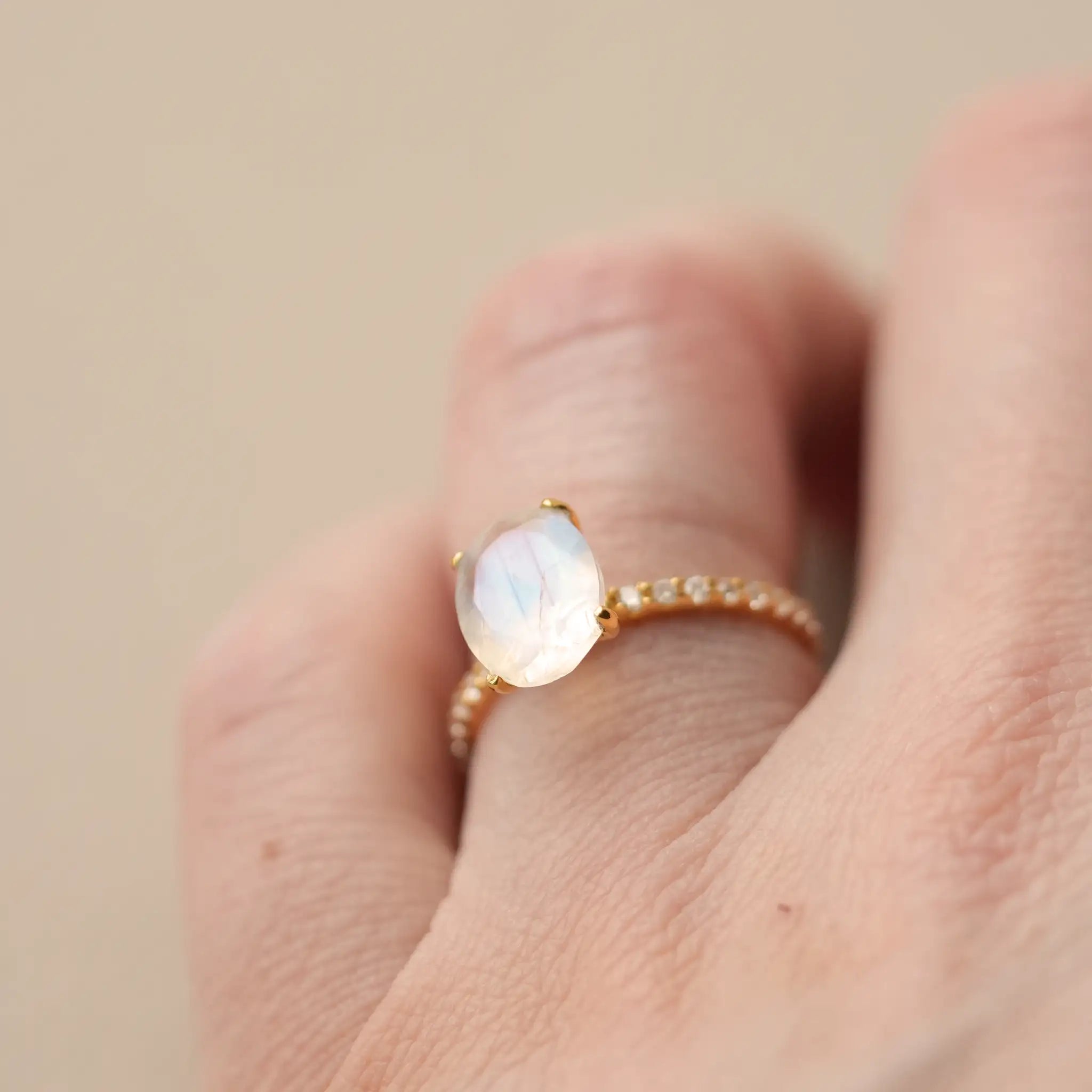 Gold Moonstone ring Treatfully