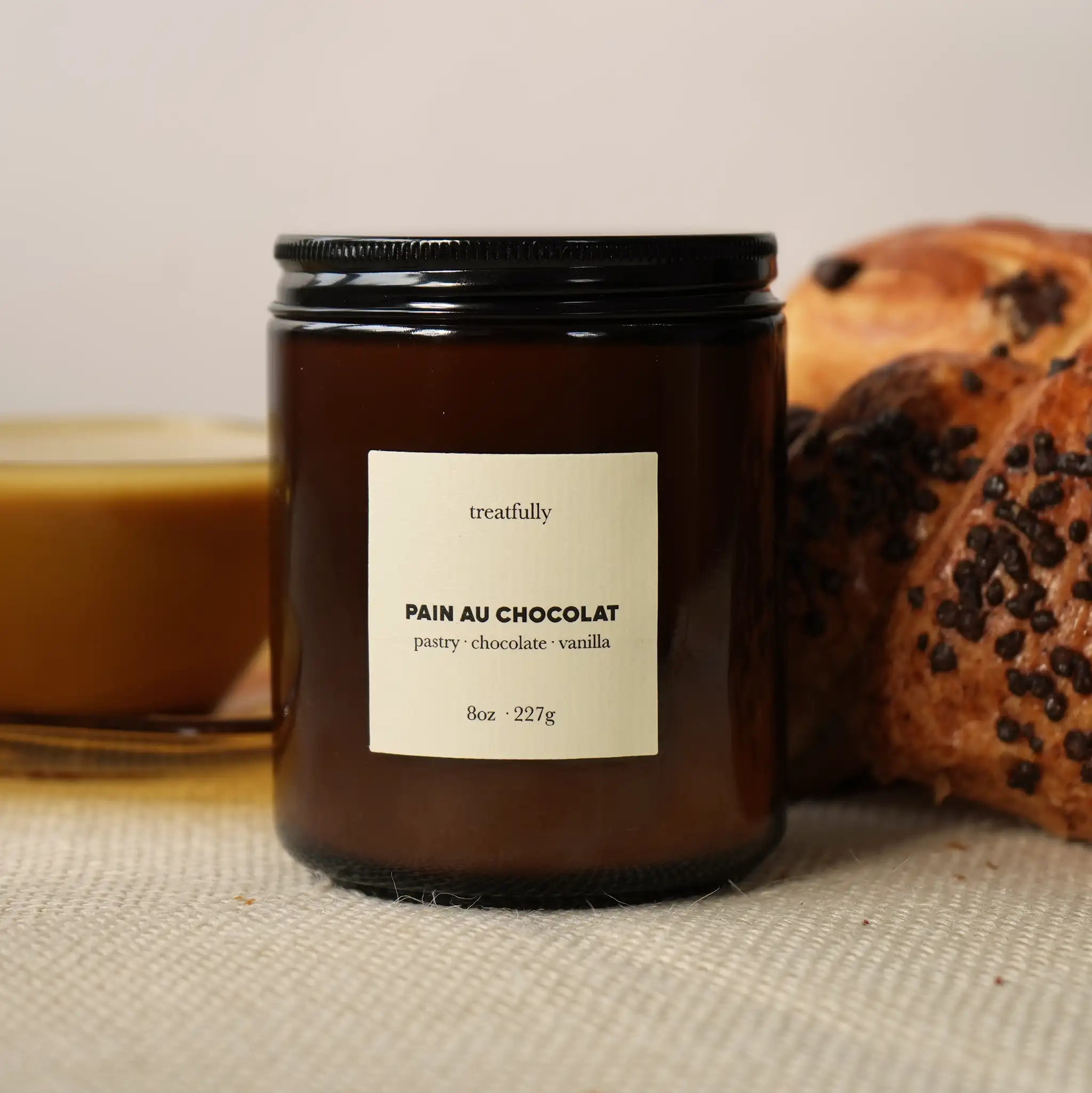 chocolate croissant scented candle personalised treatfully