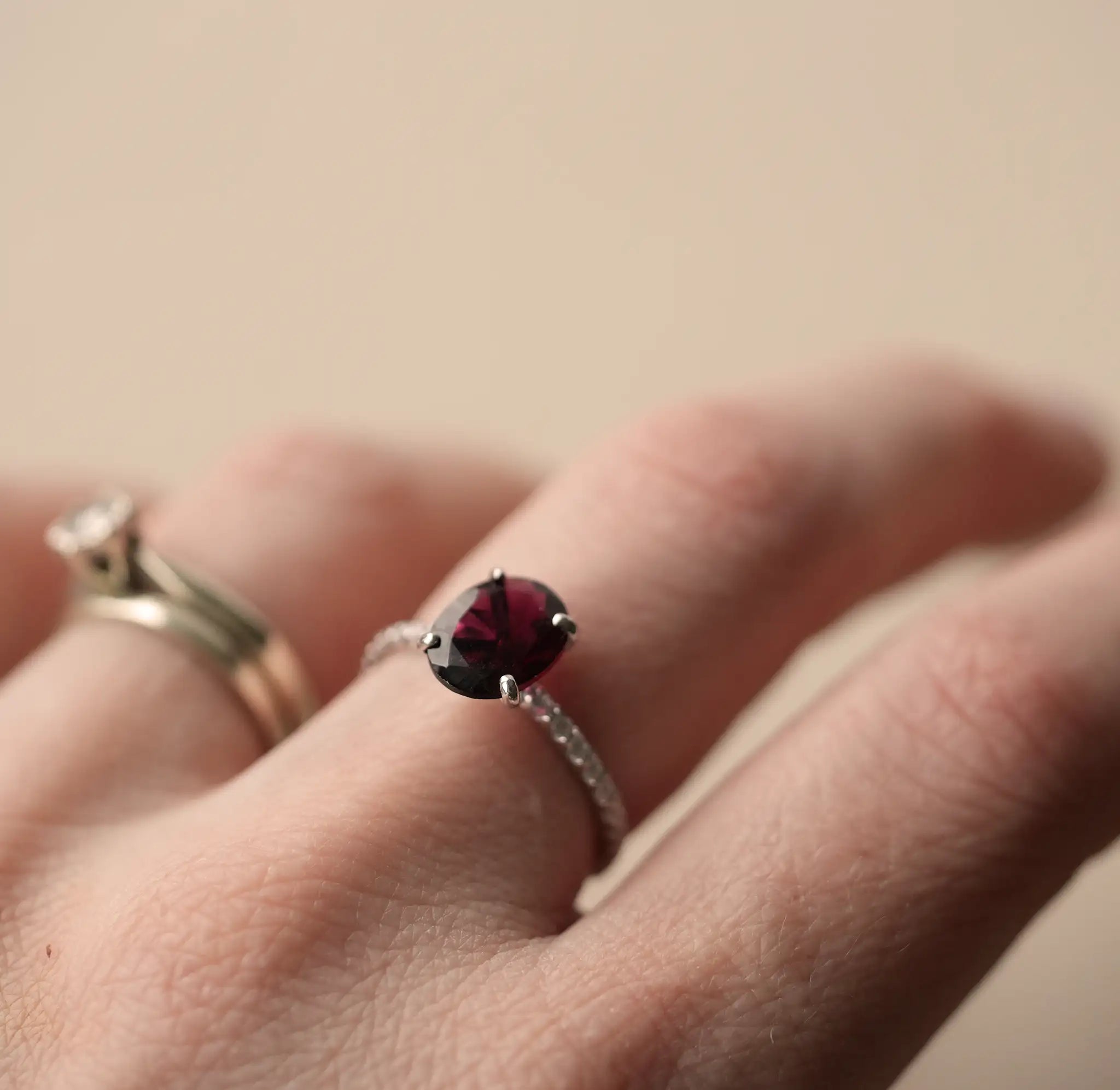 real garnet ring, genuine gemstone garnet rings