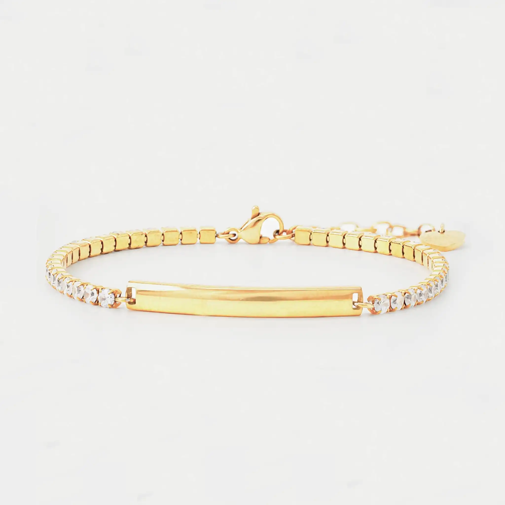 Engravable Tennis Bracelet, Gold